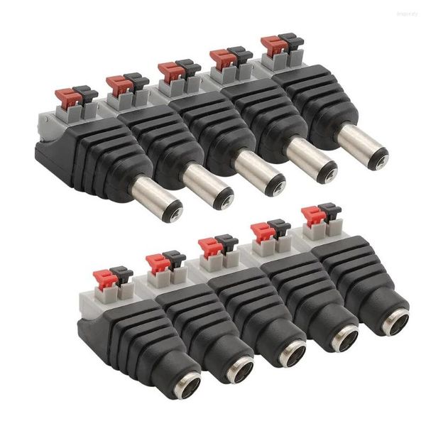 Accessoires d'éclairage 10 Pcs/Lot connecteur cc 5.5 2.1mm prise mâle prise femelle Type Push 3528 LED bande adaptateur fil câble