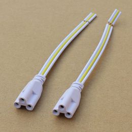 Accessoires d'éclairage Connecteur unique 15 cm 3 broches pour tubes LED T8 T5 Support intégré Cordon d'alimentation pour luminaire une tête de liaison avec fil pour connexion électrique