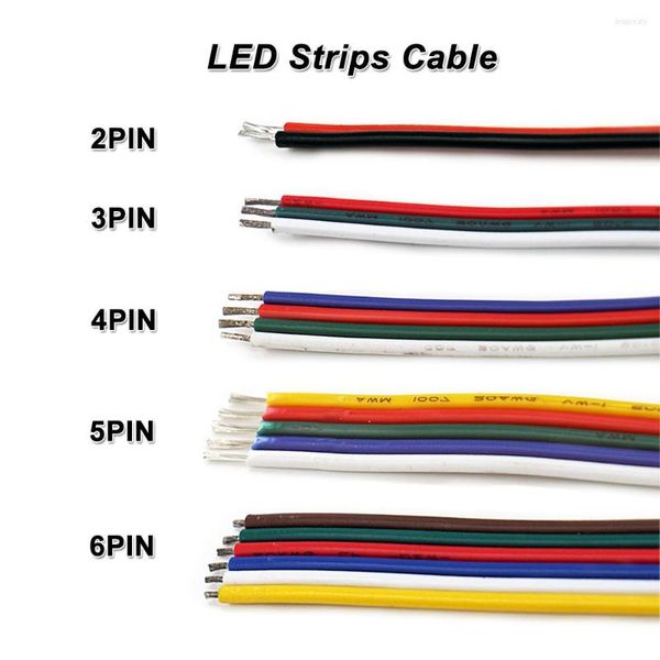 Accessoires d'éclairage 16AWG 18AWG 20AWG LED bandes câble fil 2PIN/3PIN/4PIN/5PIN/6PIN pour 3528 2835 WWCW RGB RGBW RGBCCT linéaire