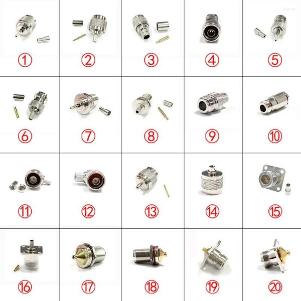 Accesorios de iluminación, 1 unidad, conector coaxial RF macho hembra tipo N, ángulo recto recto para Cable RG316 RG58 RG405, latón niquelado, venta al por mayor