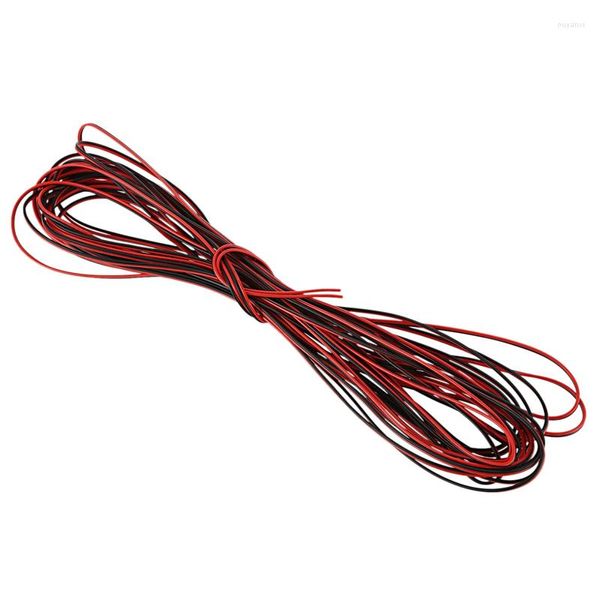 Accesorios de iluminación -22 Calibre 15M Rojo Negro Zip Wire AWG Cable Power Ground Trenzado Cobre Coche