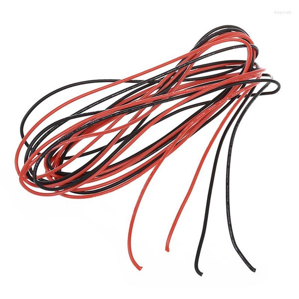 Accessoires d'éclairage - 2 câbles en caoutchouc de silicone de calibre 18 AWG rouge noir flexible