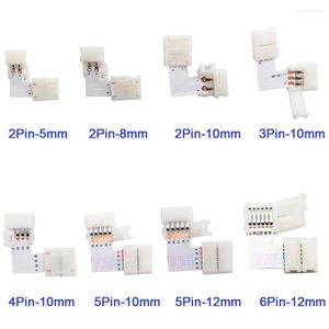 Accessoires d'éclairage 5set L Shape 2pin 3pin 4pin 5pin 6pin Pour connecter le coin à angle droit 5mm / 8mm / 10mm / 12mm FPCB LED Lights Tape