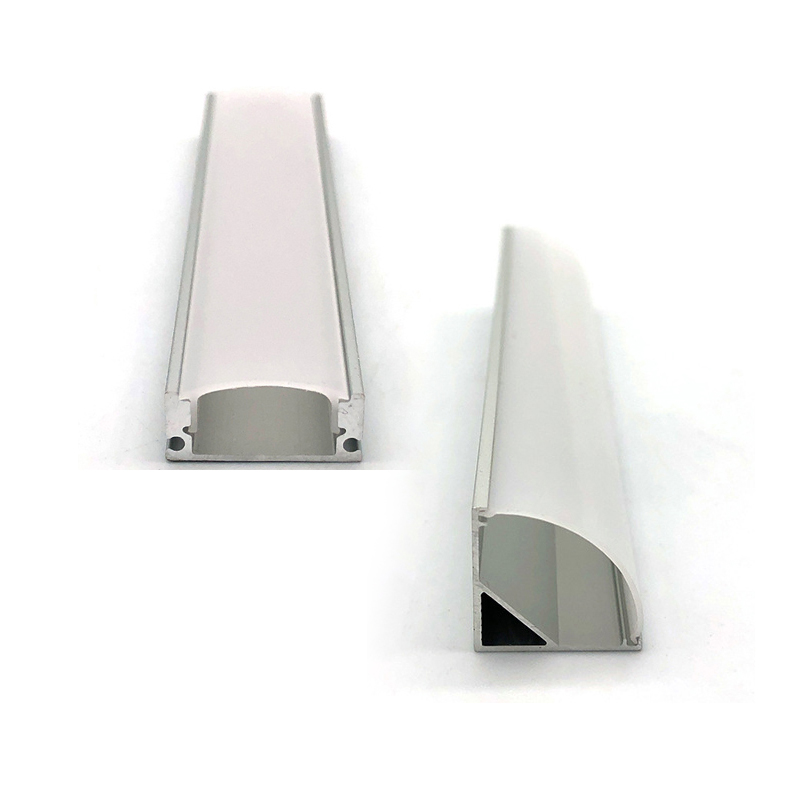 Accessori per l'illuminazione Sistema di canali a LED da 6,6FT con copertura bianco latteo Profilo del canale in alluminio a forma di U/V Binario per striscia luminosa a LED Ora
