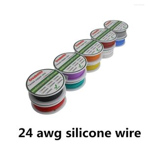 Verlichtingsaccessoires 6m 24 AWG Flexibele siliconen draad RC -lijnkabel OD 1,6 mm met 10 kleuren om te selecteren spoel verblikte koper Elektrisch