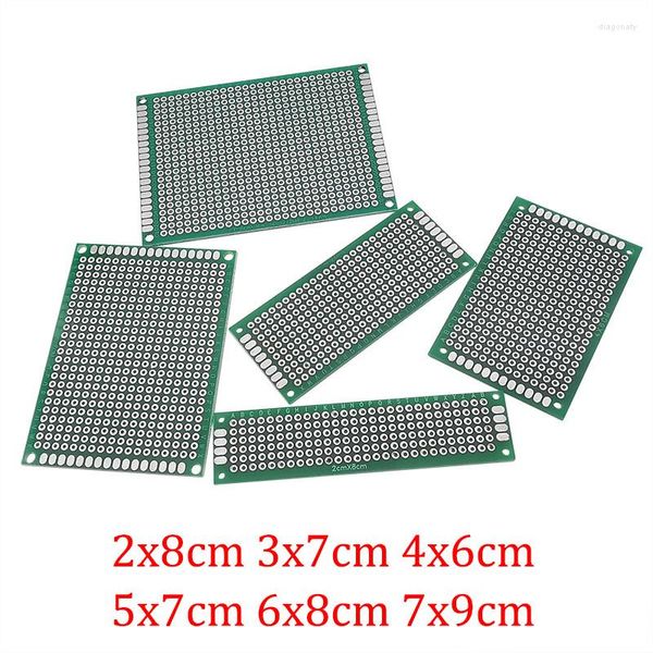 Accesorios de iluminación Placa PCB de doble cara verde 2x8 3x7 4x6 5x7 6x8 7x9cm DIY Placa de circuito de prototipo impreso universal para Arduino