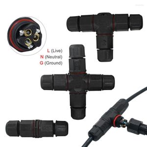 Verlichtingsaccessoires IP68 Waterdichte connector 3 Pin Elektrische aansluiting Adapter Draad T -Type Kruis rechtstreeks voor buitenconnectoren