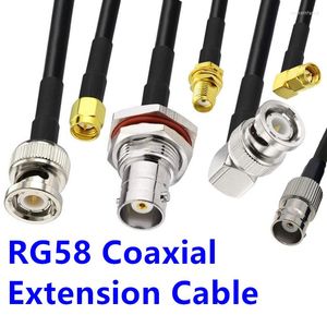 Accesorios de iluminación Conector JXRF BNC a SMA Conjuntos de cables RG58 Extensión coaxial RF Jumper Pigtail para antena de radio