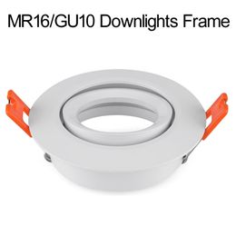 Verlichtingsaccessoires LED Downlight Gu10 MR16 Round Chrome Spot Licht plafondarmatuur Trimring Fittingen Frames Boll Crestech