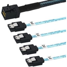 Verlichtingsaccessoires Minisas HD SFF-8643 tot 4SATA ​​rechte kop Hard Disk Data Cable 12G Interface Mining