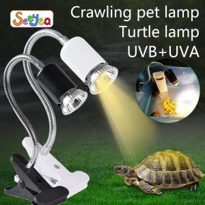 Verlichtingsamfibie Reptiellamp Set UVA+UVB 3.0 Lamp Clipon Bulb Lamphouder Schildpadden Schildpadden koesteren warmte lichtkit Pet Pasties Seeyeea