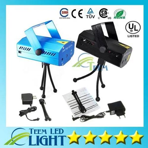 Iluminación DHL Envío gratis 150MW Mini Red Green Moving Farty Stage Luz Luz de DJ Party Light Twinkle 110240V 5060Hz con trípode con trípode