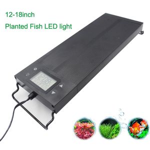 Fábrica de iluminación Venta al por mayor Luz de acuario plantada inteligente Encendido automático Apagado Temporizador regulable Amanecer Atardecer Lámpara LED impermeable para 1224 pulgadas