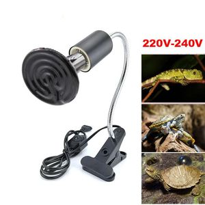 Éclairage infrarouge lampe chauffante pour animaux de compagnie en céramique 220V ampoule couveuse poulets lampes reptiles 50W 75W 100W 150W 200W Kit avec support de clip C1