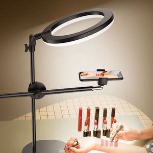 Éclairage LED Selfie Anneau Lumière Lampe Avec Trépied De Table Pour La Photographie Vidéo Vlog Maquillage Support De Téléphone Monopode Support De Montage NE060