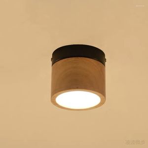 Éclairage nordique bois monté Downlight Simple LED projecteur vestiaire salon couloir allée lumière magasin de vêtements plafond
