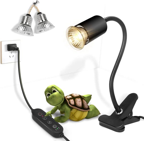 Lampe chauffante du reptile d'éclairage, LAVE DE L'Habitat UVA / UVB avec une chronométrage et une gradation, des lumières chauffantes avec une pince pour les tortues, un lézard, un serpent