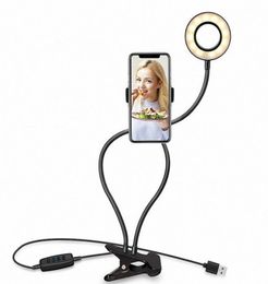 Éclairage à anneau de selfie avec support de téléphone portable Stand pour la caméra LED de maquillage en direct Live 1014763