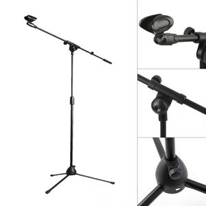 Accessoires de studio d'éclairage Microphone au sol Trépied Bras pivotant Support en métal rétractable Performance sur scène Support en direct Micro de bureau 230908