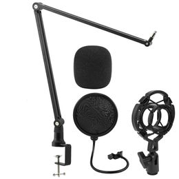 Accessoires de studio d'éclairage Support de microphone à ciseaux à suspension en métal Supports de bras de flèche réglables Filtre anti-pop sur pied pour micro à condensateur USB Blue Yeti BM800 230908