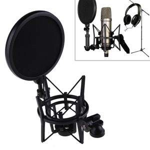 Lighting Studio Accessories Microphone Mic Professional Shock Mount Holder with Shield Filter Screen Universal Bracket for 21mm Diameter Condenser 230908