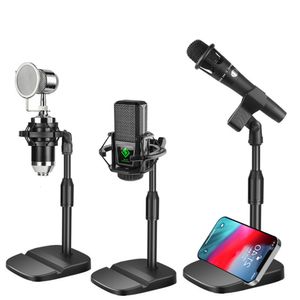 Accessoires de studio d'éclairage Support de microphone Trépied de bureau Table portable Support de support de clip de micro réglable avec base légère 230908
