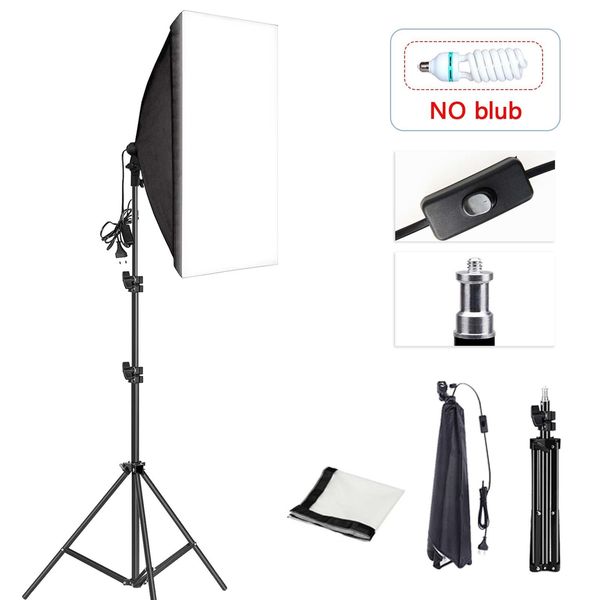 Accessoires de studio d'éclairage Softbox de photographie professionnelle Softbox avec trépied E27 Ampoule graphique Système d'éclairage continu pour studio de photographie 230825