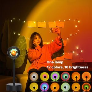 Iluminación Sunset Rainbow Proyector Lámpara Lámpara de relleno fotográfica Mesa USB Luz decorativa para Tiktok Youtube Video