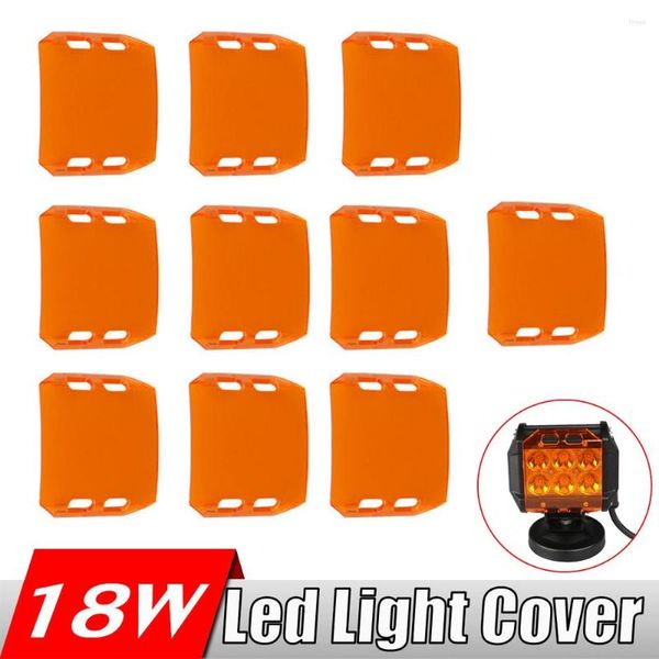 Système d'éclairage 10 pièces couleur ambre lumière LED lentille cache-poussière pour 4 pouces barre de travail Automobile SUV ATV moto antibrouillard