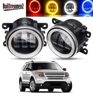 Verlichtingssysteem 2 X Angel Eye Mistlamp Montage Auto Voorbumper LED Lens Rijden Lamp DRL 30 W 12 V Voor Ford Explorer 2011 2012 2013 2014