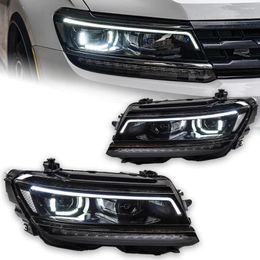 Sistema de iluminación AKD Car Styling para VW Tiguan Faros 2024-2024 LED Faro DRL Hid Lámpara de cabeza Angel Eye Bi Xenon Beam Accesorios