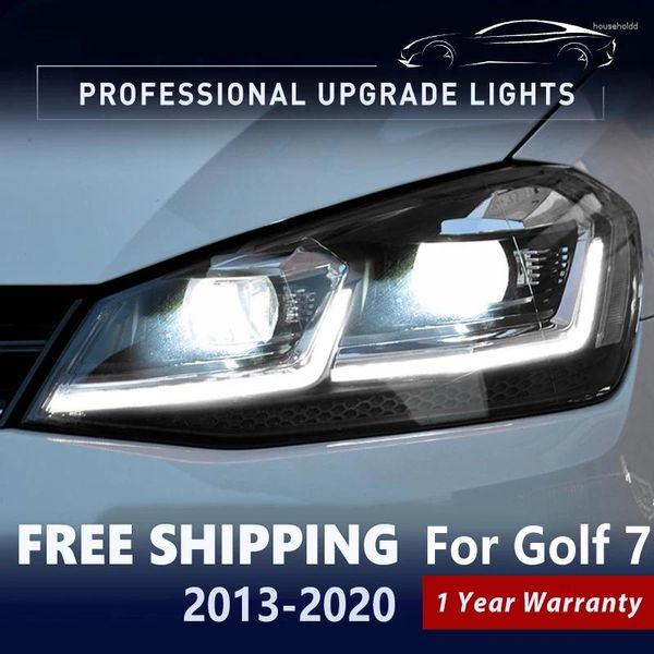 Sistema de iluminación Faros de estilo de automóvil para VW Golf 7 MK7.5 Gti LED 2013-2024 7.5 Lámpara de cabeza DRL Señal Proyector Lente Accesorios para automóviles