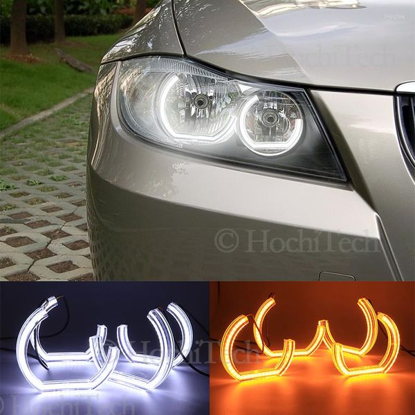 Sistema de iluminación para E90 E91 Saloon Touring 2005 2006-2008 Faro halógeno Cristal Estilo DTM LED Ojos de ángel Luz Señal de giro Anillo de halo