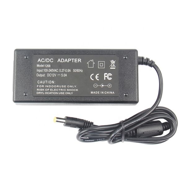 Transformateur d'éclairage adaptateur secteur standard américain/ue 12V 24v 60w 120w prise cc prise cctv alimentation ca