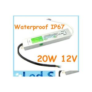 Verlichtingstransformatoren DC 12V 20W Waterdicht IP67 Elektronische LED -driver Adapter Outdoor Gebruik Voedingsstroken Transformator AC 110240 OTQTK