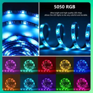 Éclairage TV Backlight 150led RGB LED Bandes avec 44 keys télécommande Couleurs de bricolage LED TV pour les lumières de jeu, kit d'éclairage ambiant