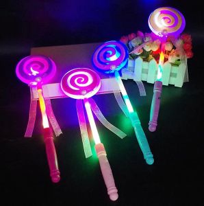 Allumer clignotant Lollipop baguette LED bâton lumineux drôle Halloween noël poule Club accessoire de fête enfants fille accessoires de déguisement