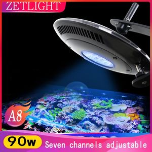 Éclairage ZETLIGHT UFO A8/Z8 90 W WIFI programmable eau de mer d'eau salée lumière LED pour aquarium lumières marines éclairage de réservoir de poissons de récif de corail