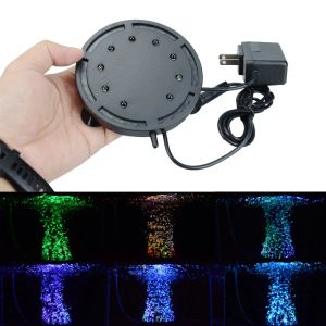 Éclairages 10.512.5CM RVB LED Aquarium Light Fish Tank Submersible Lumière Aquatique Air Bulle Oxygénation Lampe EU US Plug Fish Tank Light