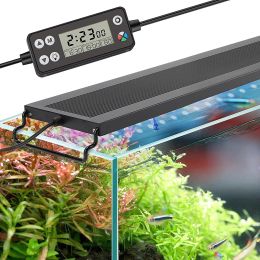 Verlichting 30 / 45CM Volledig spectrum aquarium LED-verlichting met timer Waterdicht Maanlicht Zonsopgang Zonsondergang Plantgroei Uitschuifbaar voor aquarium