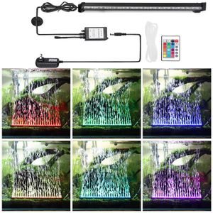 Iluminaciones 46 cm 18 pulgadas 240 V Acuario Iluminación LED Lámpara de luz trasera Burbuja de aire Tanques de peces RGB Techo bajo el agua Impermeable D40