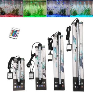 Éclairages EU Plug Aquarium Fish Tank LED Light RGB coloré sous-marin barre de lumière submersible étanche 5050 SMD lampe aquatique avec télécommande