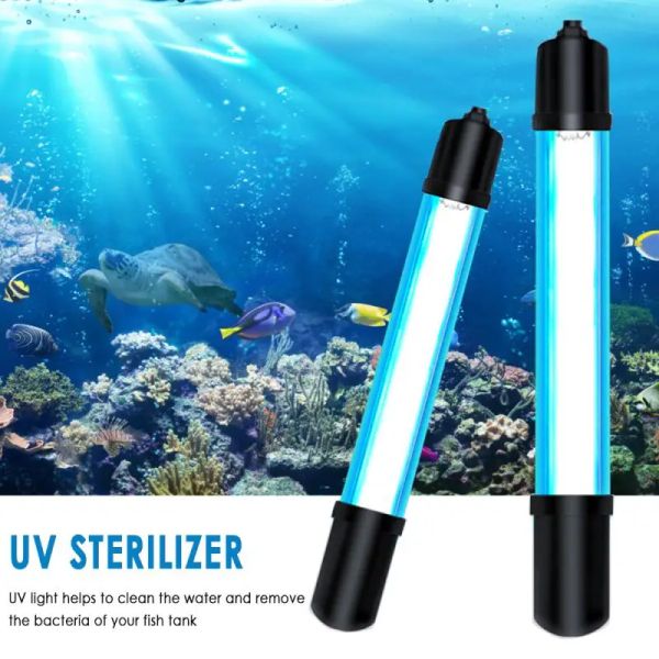 Éclairages Lampe d'aquarium Stérilisation puissante Élimination des algues Stérilisateur UV pour étang convivial Stérilisation fiable pour aquarium Durable