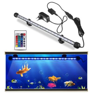 Éclairages IP68 étanche EU Plug RGB LED Aquarium Light Fish Tank LED Bar Light Aquarium lampe Submersible lumière sous-marine 19 cm 49 cm