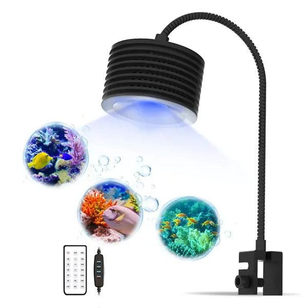 Lightings Lominie Éclairage d'aquarium LED pour aquarium - Lumières de récif pour corail avec col de cygne - Lumière d'aquarium d'eau salée à spectre complet