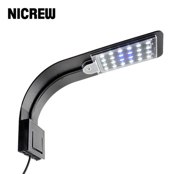 Iluminaciones NICREW Super Slim LED Luz de acuario Lámpara de clip impermeable Plantas Crecer Iluminación Lámpara de iluminación de plantas acuáticas para pecera 10W