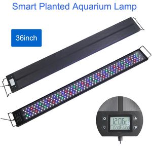 Éclairages programmation minuterie lumière d'aquarium spectre complet 36 pouces clair de lune lever du soleil coucher de soleil plante aquatique LED extensible pour aquariums