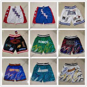 Lightning Edition Tous les shorts de basket-ball juste en cousés avec un pantalon de poche Mesh rétro Sport