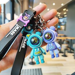 Lightning Play Bear Keychains Key Ring Chains Holder Creative Epoxy Cool Female Trend Exquise Fashion Design Car Keyring Bag Pendant Charm Jewelry Cute Boys Gifts