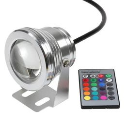 Verlichting 10W onderwater RGB-licht LED-afstandsbediening Spot Light Lamp waterdicht. IP68 950 lm 16 kleurverandering voor fontein versierd met t